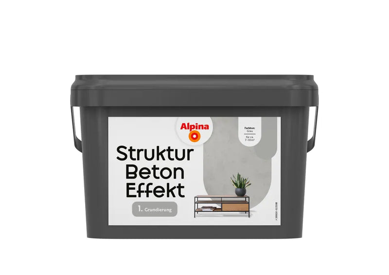 ALPINA Effekt Farben Strukturbeton Effekt Grundierung, 2,5 l Eimer