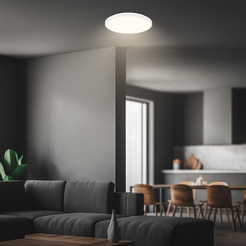 BRILONER Opal Weiß Deckenleuchte mit LED-Dekorblende, 3000K, IP20