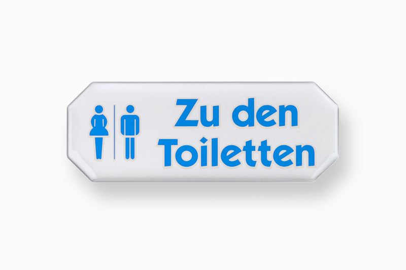 CONMETALL Hinweisschild 3D „Zu den Toiletten“ (Karton mit 10 Stk.)