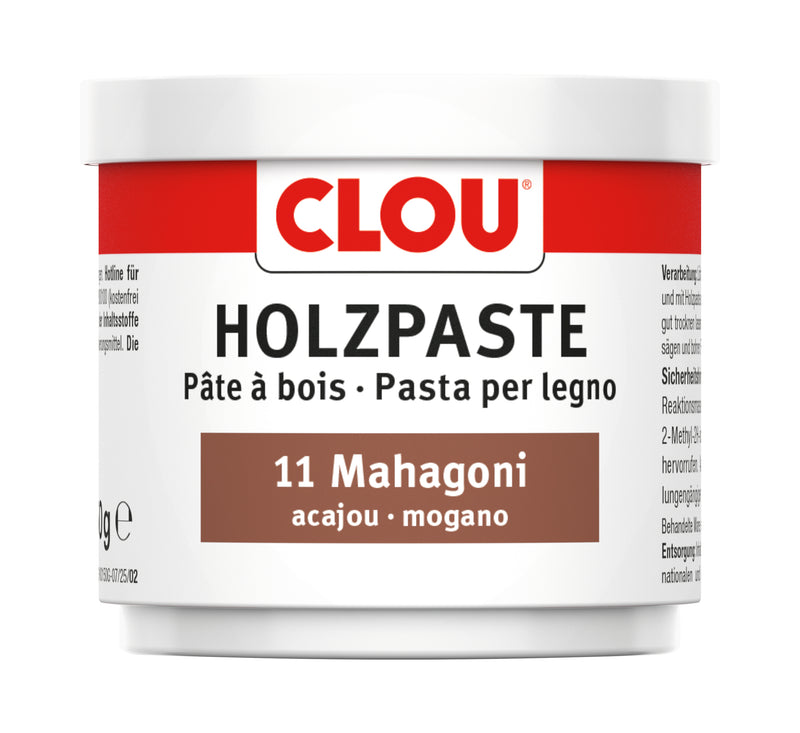 CLOU Holzpaste Nr. 11 in Mahagoni/Braun, gebrauchsfertig, 150 g