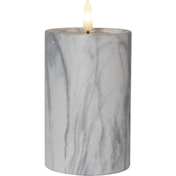Star Trading LED-Kerze FlammeMarble marmoroptik, 15 cm