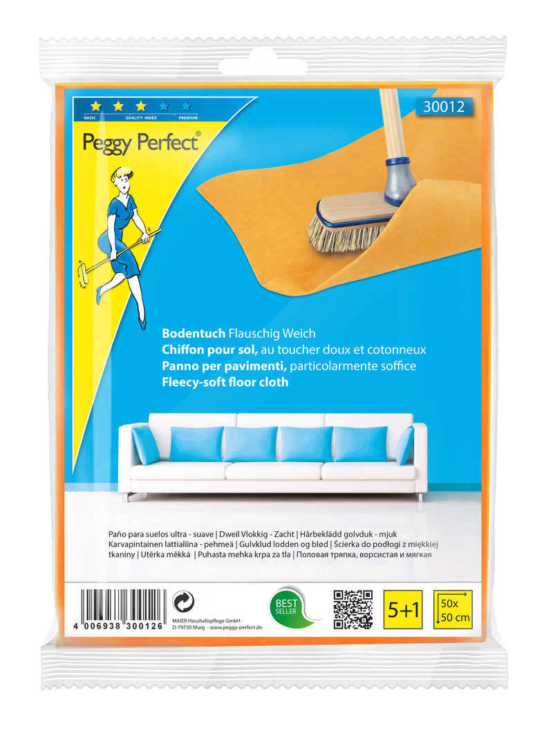 LEO MAIER Bodentuch Vlies orange (5+1 Pack), 6er Inhalt