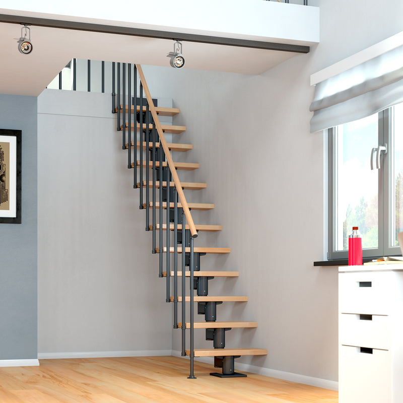 DOLLE Mittelholmtreppe Dublin 12 Stufen, Buche/anthrazit RAL 7016