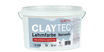 ClayTec Lehmfarbe reinweiß 10 l, verarbeitungsfertig für innen