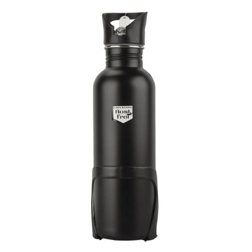 fischer Trinkflasche schwarz 750 ml Edelstahl inkl. Halter
