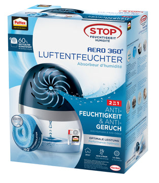 Pattex Aero360 Luftentfeuchter Gerät für 450 g Tabs, weiß-blau