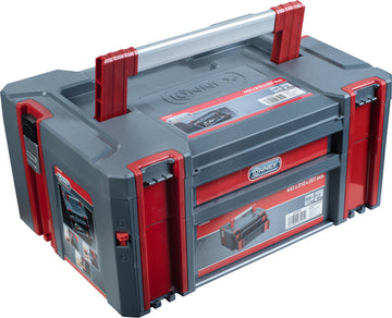 Conmetall Meister Systembox 443x310x207 mm, grau/rot, 2 Schubladen