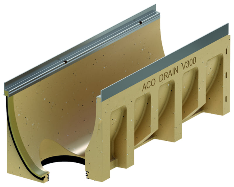 ACO DRAIN® Multiline Seal in Rinne V300S aus Polymerbeton, vz.