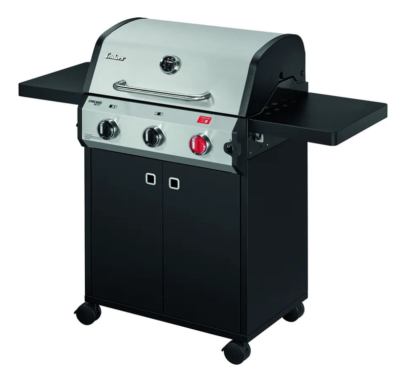 Enders Chicago Next 3 R Turbo Gas-Standgrill, schwarz-silber, 3 Brenner