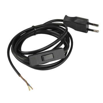 UNITEC Euro-Zuleitung mit Schnurschalter, 2 m (H03VVH2-F)