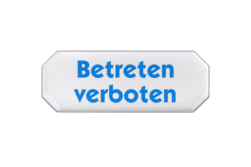 CONMETALL Hinweisschild 3D 107x40 mm „Betreten verboten“ silber