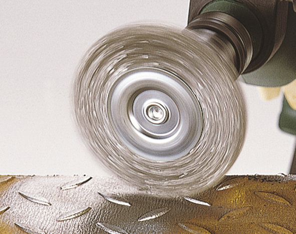 Wolfcraft Drahtbürste Zopfbürste (sch. gezo.6) für Bohrmaschine, 75x15 mm