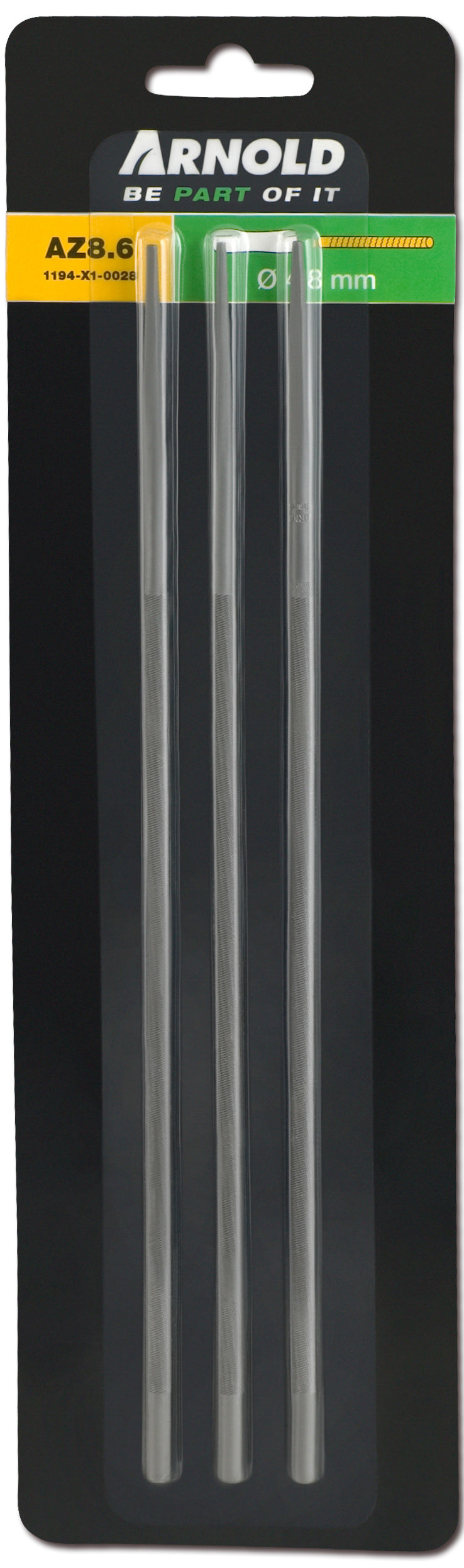 ARNOLD Rundfeilen Z 8.6, 4,8 mm (Ø) – 3 Stück ohne Heft