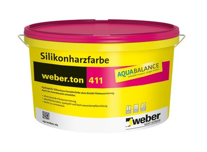 weber.ton 411 AquaBalance Silikonharzfarbe außen, 15 l