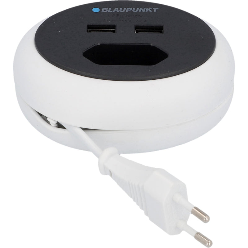 Inter-Union Tischsteckdosen Mini mit 2xUSB, schwarz/weiß