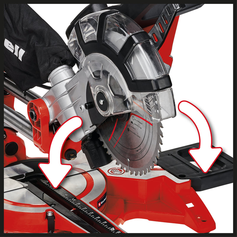 Einhell TC-SM 2131/2 Dual Zug-Kapp-Gehrungssäge mit Laser, 1500 W