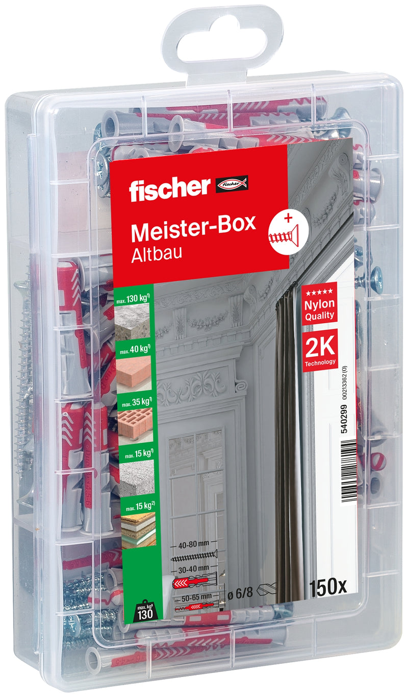 fischer Meister-Box DuoPower Altbau + S Set, 150-tlg