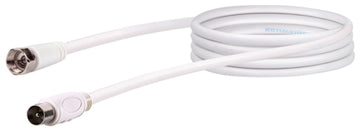 SCHWAIGER SAT Adapter-Anschlusskabel weiß, 1,5 m, 75 dB, 2-fach geschirmt