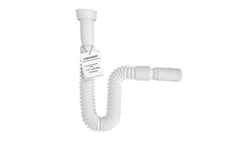 Schütte KS Flex-Anschlussrohr 1 1/4" x 32 mm, weiß, 315–830 mm