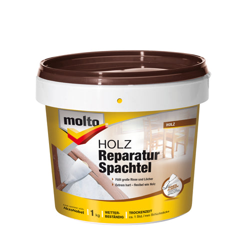Molto Holz Reparaturspachtel 1 kg, grau für Innen & Außen