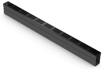 ACO Slimline Rinne 1000 mm mit Rost Aluminium schwarz eloxiert