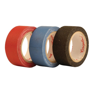 Inter-Union Gewebeklebeband blau/schwarz/rot, 3 Rollen, 19 mm x 2,5 m