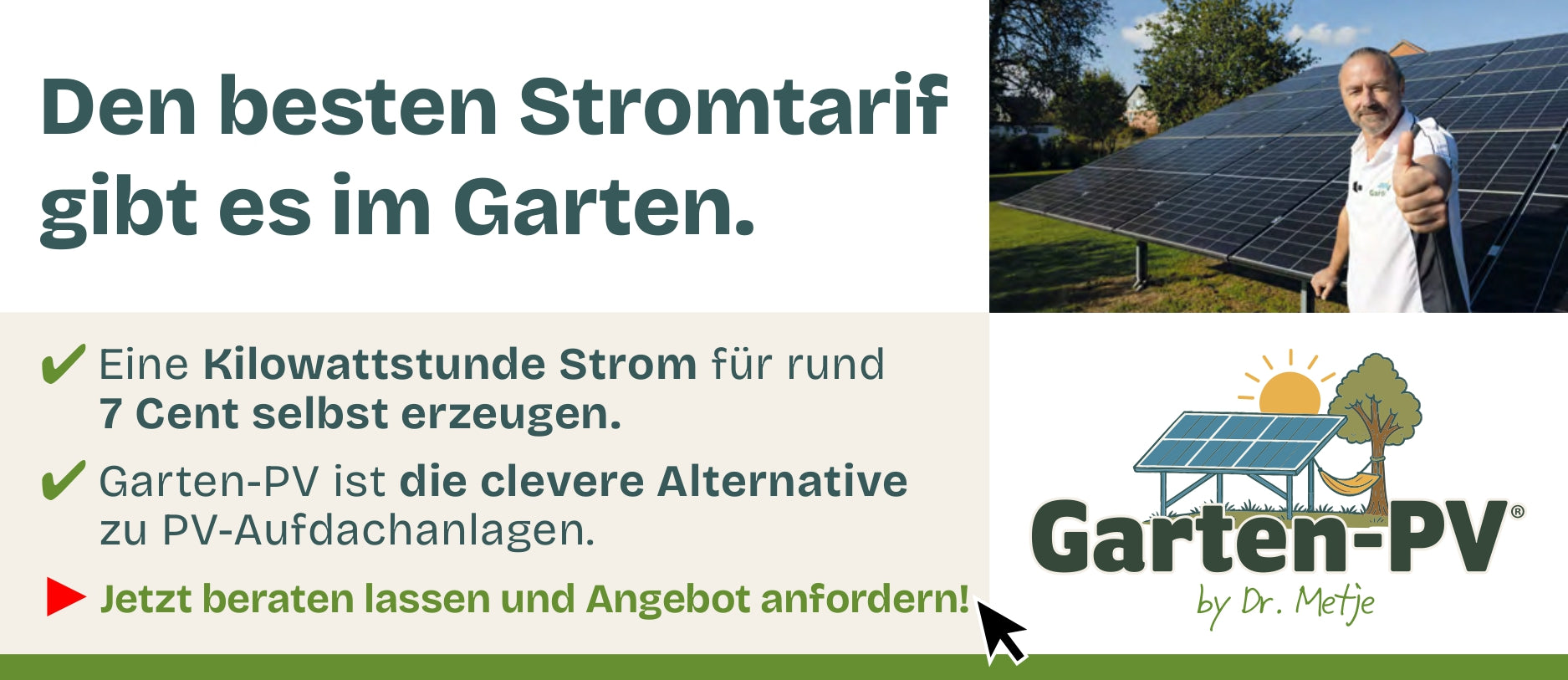 Garten-PV Komplettsystem Banner