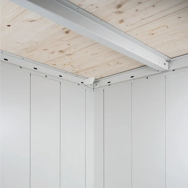 Biohort Gerätehaus Neo – Ansicht, Deckenaufbau, Silber-metallic