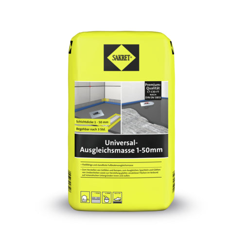 SAKRET Universal Ausgleichsmasse grau, 1–50 mm, 25 kg