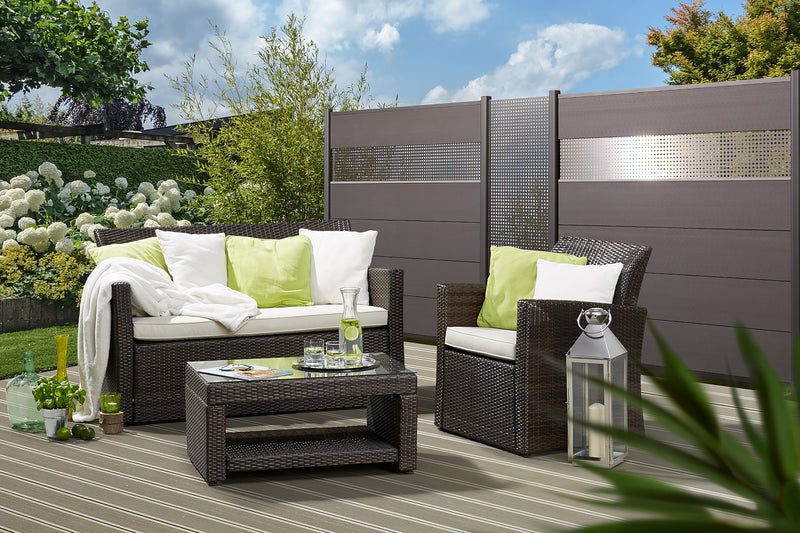 TraumGarten SYSTEM XL Zaunfeld-Set WPC anthrazit, 178 x 183 cm