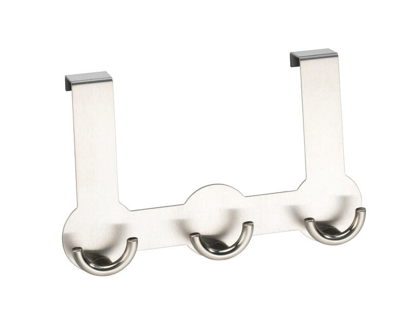WENKO Rondo Türgarderobe aus mattem Edelstahl, 225 x 140 x 45 mm