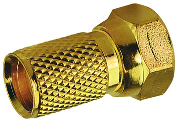 SCHWAIGER F-Aufdrehstecker für Koaxialkabel bis 7 mm, gold vergoldet