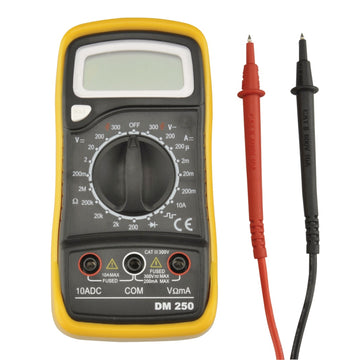 UNITEC Digital-Multimeter DM 250 schwarz/gelb als Spannungsprüfer