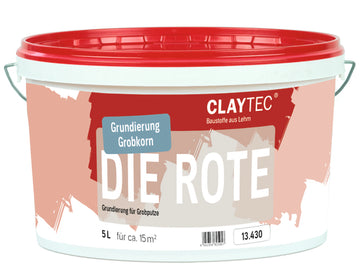 Claytec „Die Rote“ Grundierung grob, rot, 5 l Eimer