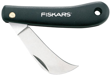 Fiskars Gartenhippe mit Hakenklinge aus poliertem Stahl, Länge 170 mm