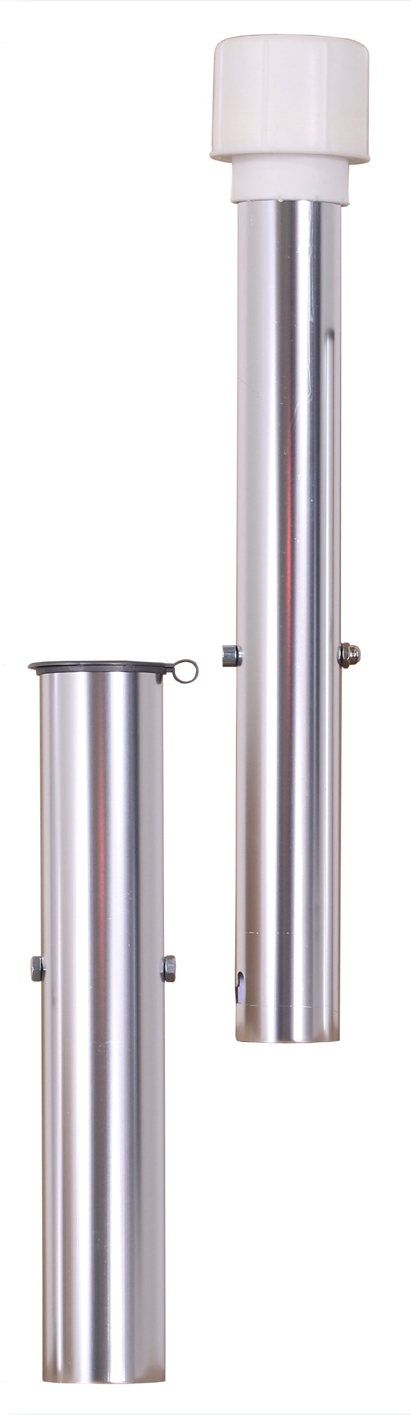 Schneider Schirme Bodenhülse für 50 mm Rohr extra lang aus Aluminium, silber