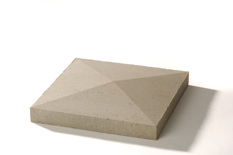 WESERWABEN Pfeilerabdeckung Spitzdach naturgrau, glatt, 45 x 45 x 7 cm
