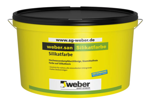 weber.san Silikatfarbe weiß, 15 l – Innenfarbe wasserbasiert