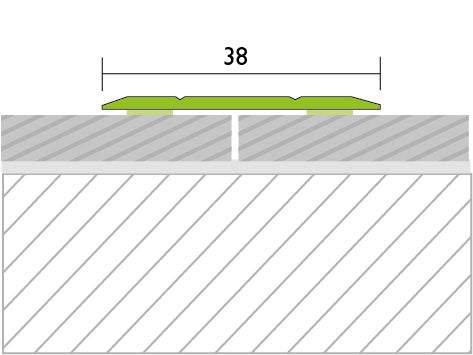 PROLINE PROTRANS Übergangsprofil Alu 38 mm, 1000 mm, edelstahl eloxiert, selbstklebend