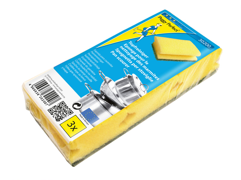 Peggy Perfect Topfreiniger Schwamm (85×65×40 mm) im 3er Pack – Vließ