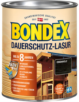 Bondex Dauerschutz-Lasur Ebenholz, Holzlasur von PPG, 0,75 L