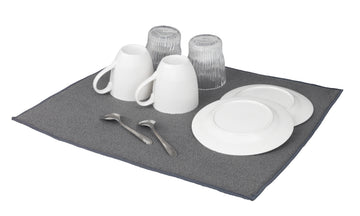 WENKO Miko Mikrofaser-Abtropfmatte, grau aus 100 % Polyester, 47x40 cm