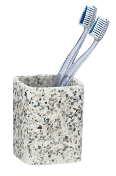 WENKO – Zahnputzbecher Terrazzo (Nr. 24200100), 2er-Karton