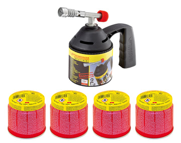 ROTHENBERGER Lötlampenset inkl. 4 Gaskartuschen, Lötlampe (Weichlöten/Auftauen)