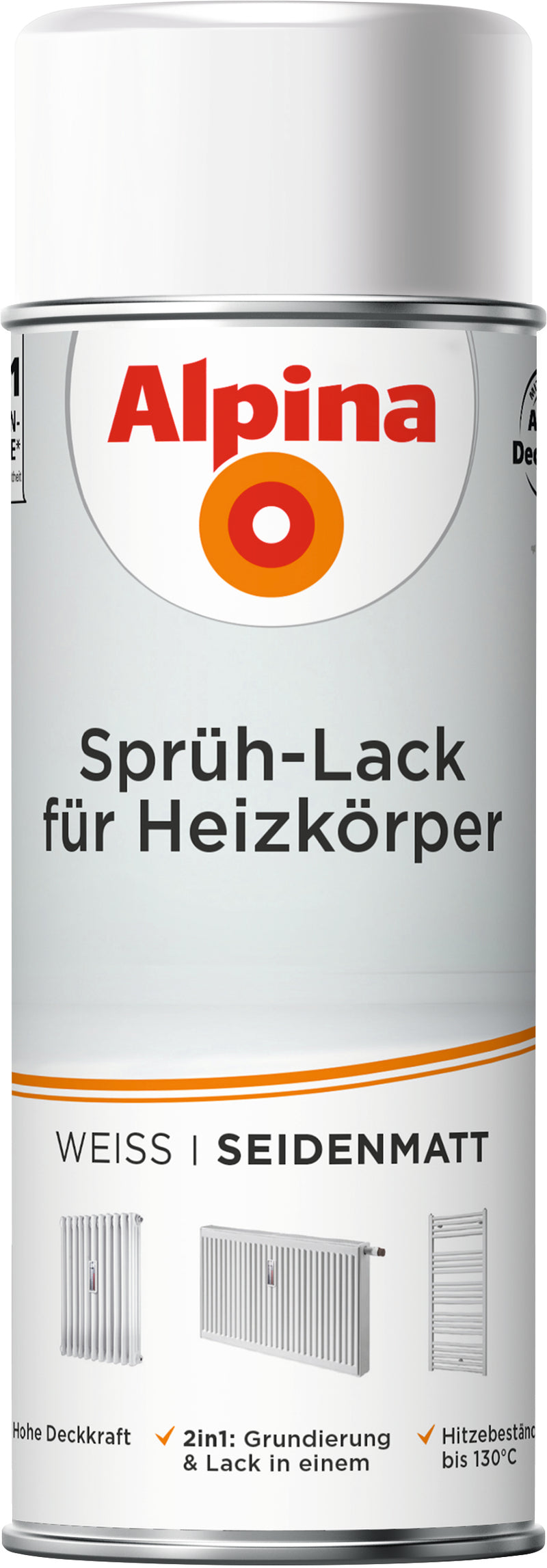 ALPINA Sprühlack Heizkörperlack seidenmatt weiß 0,4 l Dose
