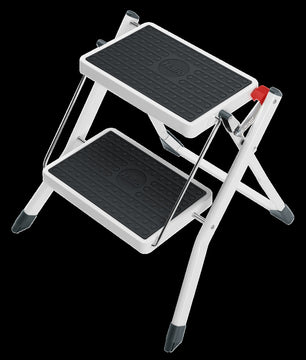 Hailo MK60 StandardLine Stahl-Trittleiter weiß, 2 Stufen