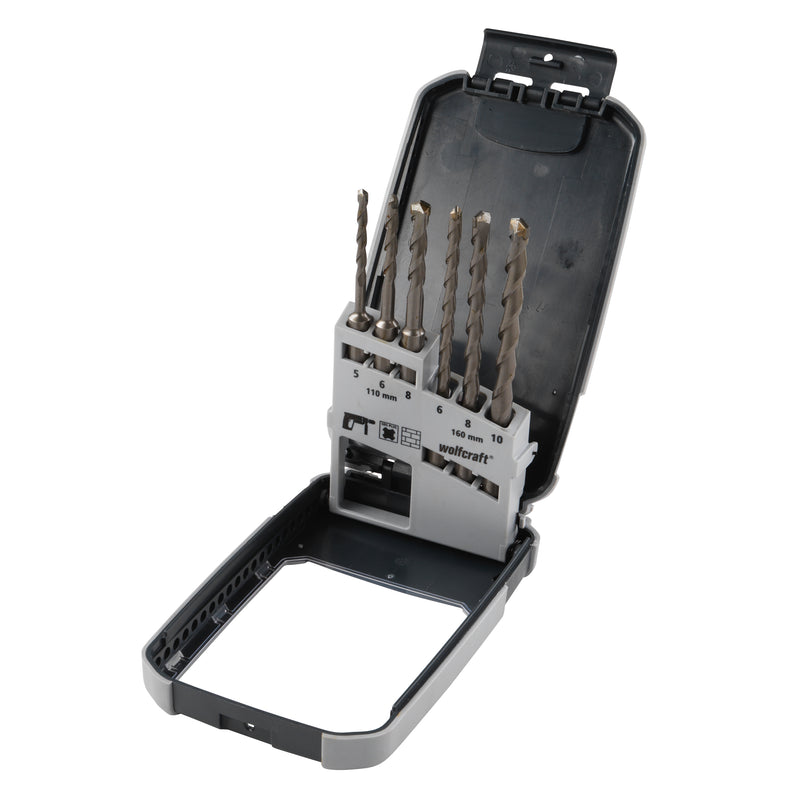 Wolfcraft Hammerschlagbohrer HM SDS-plus-Set, Ø 5–10 mm (6-teilig)