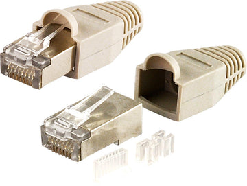 Schwaiger Netzwerkstecker CAT6 geschirmt grau/silber RJ45 8-polig