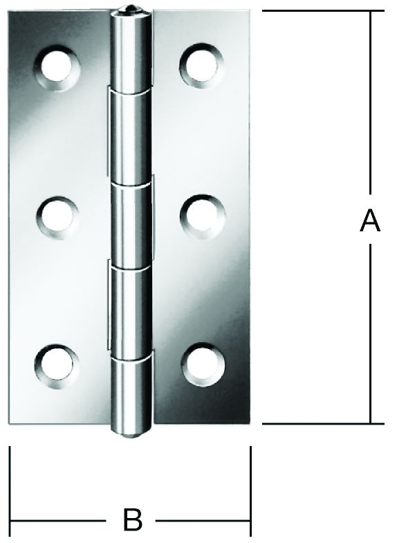 VORMANN Scharnier schmal gerollt rostfrei 80 x 41 x 1,5 mm