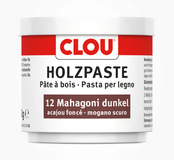 CLOU Holzpaste Nr. 12 in Mahagoni/dunkelbraun, gebrauchsfertig, 150 g
